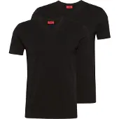 HUGO HUGOtil mænd. 50325417 Pakke 2 T-shirts Peak Collar sort (S), Casual, Bomuld, Korte ærmer, Bæredygtig