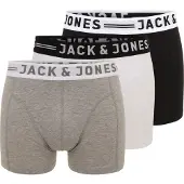 Jack & Jones Boksershorts 'Sense' grå-meleret / sort / hvid