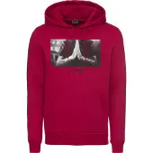 Mister tee Sweatshirt 'Pray' grå / rubinrød