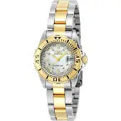 Invicta Dameur 6895 Pro Diver Hvid/Gul guldtonet stål Ø30 mm