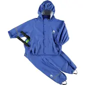 CeLaVi Børne Solid PU Basic Regntøj Sæt Havblå Oceanblue