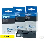 Brother - Sort, gul - Rulle (0,9 cm x 8 m) 1 kassette(r) lamineret bånd - for P-Touch PT-2000, PT-3000, PT-500, PT-5000, PT-8E