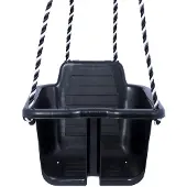 Plasto Baby swing with ropes, black