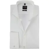 Olymp Slim Fit skjorte med dobbeltmanchet fersken Off-white måle