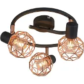 QAZQA Moderne spotlight sort med kobber 3-lys - Mesh