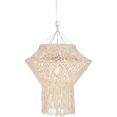 QAZQA Rustik pendellampe Makrame 90 cm - String