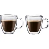 Bodum Bistro dobbeltvægget glas med hank 2 stk 30 cl.