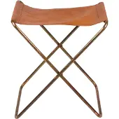 Broste Copenhagen Nola skammel læder brun, 45 cm