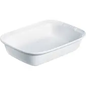Pyrex rektangulært fad keramik hvid 35x25 cm