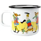 Muurla Pippi Longstocking emaljekrus 3,7 dl White