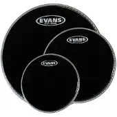 Evans Black Chrome Rock Tom Pack 10 12 16 Heads