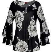 LASCANA Bluse sort / hvid
