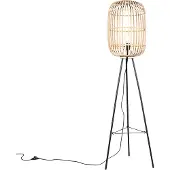 QAZQA Rustik gulvlampe rattan - Manila