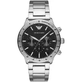 Emporio Armani Ur - - AR11241 - Sort skive - Stålarmbånd - Kronograf