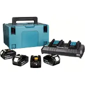 Makita PowerPack LXT - Batterioplader + batteri 4 x - Li-Ion - 5 Ah - 90 Wh - 2 x batterier lader op