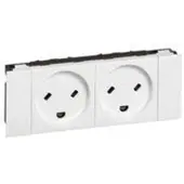 Legrand Mosaic Stikkontakt Dansk Standard EDB 2P+J Dobbelt Hvid
