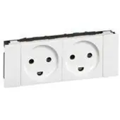 Legrand Mosaic Stikkontakt Dansk Standard 2P+J Dobbelt Hvid