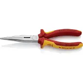 Knipex Fladrundtang med skær forkromet 200 mm