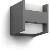 Philips myGarden Arbour - Væglampe - LED x 2 - total: 9 W (tilsvarende 35 W) - varmt hvidt lys - terning - antracite