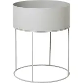 Ferm Living plant box rund lysegrå