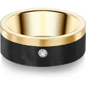 Trilani Ring gylden gul / sort / hvid