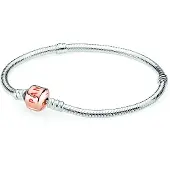 Pandora smycken Moments Snake Chain Charm Rose Armband 7.1 "