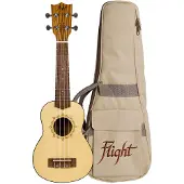 Flight DUS320 Soprano Ukulele Zebrawood B&S
