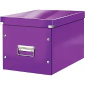 Leitz Click & Store WOW Cube stor opbevaringsboks, 80% recirkuleret karton Lilla