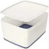 Leitz MyBox Large opbevaringsboks med låg Hvid