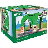 BRIO World Togstation - Grøn/Grå/Træ 33649 - - OneSize - Togskinner