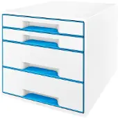 Leitz Wow Desk Cube 4 Skuffer 2 Store Og 2 Små Buc-skuffer