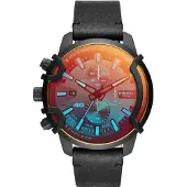 Diesel Ur - - DZ4519 - Sort læder - Rund urkasse 48 mm - Herre