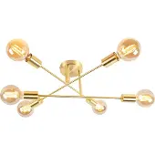 QAZQA Industriel loftslampe messing 6 lys - Sydney