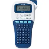 Brother P-Touch PT-H107B - Etikettemaskine - S/H - termo transfer - Rulle (1,2 cm) - 180 dpi - op til 20 mm/sek. - skærer - 2 skrivelinier - hvid, blå