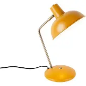 QAZQA Retro bordlampe gul med bronze - Milou