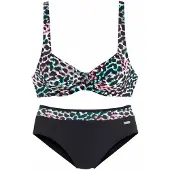 Venice beach Bikini turkis / rød / sort / hvid