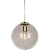 QAZQA Moderne pendellampe messing med røgglas 30 cm - Ball
