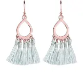 Elli Øreringe 'Boho' rosa guld / grå