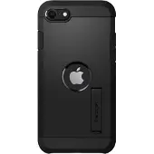 Spigen Tough Armor Cover kompatibel med iPhone SE 2022 5G og iPhone SE 2020 Black