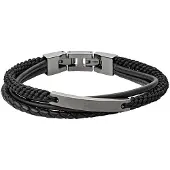 Fossil Armbånd sort / sølv