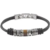 Fossil Armbånd mørkebrun / sølv