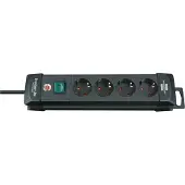 Brennenstuhl Premium-Line - Stikdåse - output-stikforbindelser: 4 - 1.8 m ledning - sort