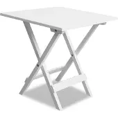 vidaXL Bistrobord Ø46x47 Cm Massivt Akacietræ - Hvid / Firkantet