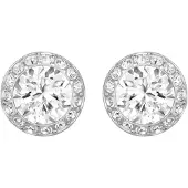 Swarovski Øreringe 'Una' sølv / hvid