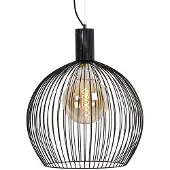 QAZQA Design rund pendellampe sort 50 cm - Dos