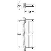 GROHE essentials double towel bar 600 mm brushed warm sunset