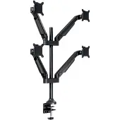 Multibrackets M VESA Gas Lift Arm Quad - Monteringssæt (klemme til montering på skrivebord, 4 artikulerende arme) - for 4 LCD displays - aluminium - sort - skærmstørrelse: 15-32
