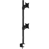Multibrackets M VESA Deskmount Officeline Dual Vertical - Monteringssæt - for 2 LCD displays - stål - sort - skærmstørrelse: 15-30 - skrivebordsmonterbar