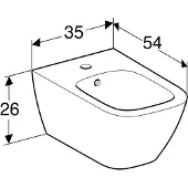 Geberit smyle square væghængt bidet, hvid