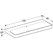 Geberit smyle sq. vask 120x48, u/haneh. hvid kt